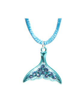 Assorted Neon Rhinestone Whale Tail Necklace