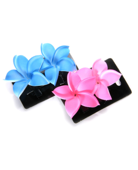 Assorted Neon 2.5in Flower Clip Set