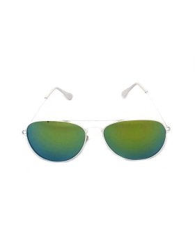 White Mirror Lens Aviator Sunglasses