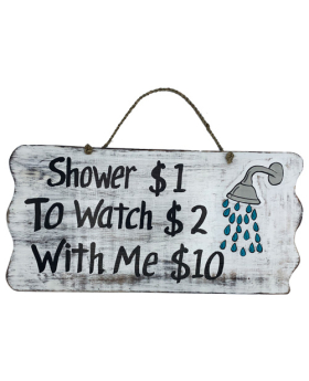Wood Shower Prices Sign 