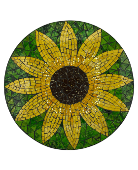 Round Mosaic Sunflower Plaque