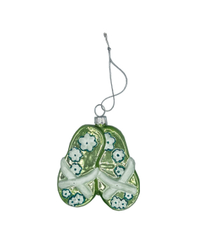 Blown Glass Flip Flop Ornament