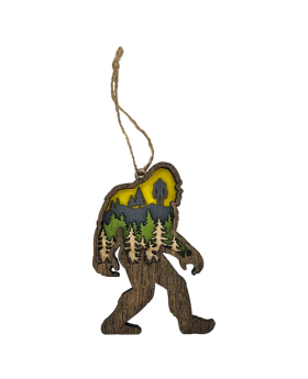 Wood Multi Layer Big Foot Ornament