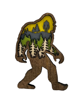 Wood Multi Layer Bigfoot Magnet