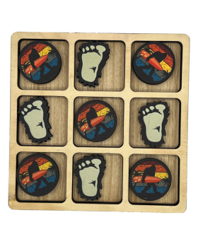 Wood Surfing Bigfoot Tic Tac Toe Game