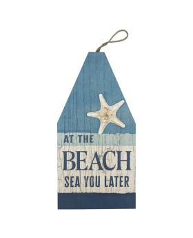Special Price Wood Buoy Shape Plaque- At the Beach