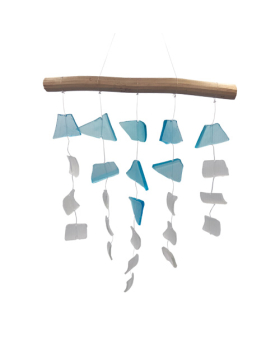 Turquoise Ombre Sea Glass Hanging Decor