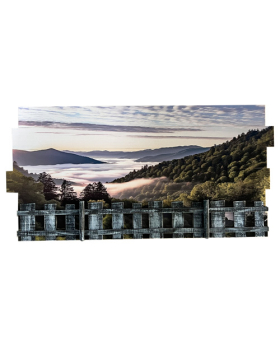 Wood 3D Mountain Overlook Scene Plaque