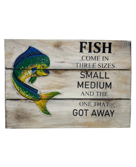 Special Price Wood Fish Come in 3 Sizes Sign
