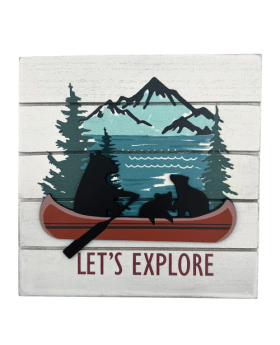 Special Price Wood Bear Family "Let's Explore" sign