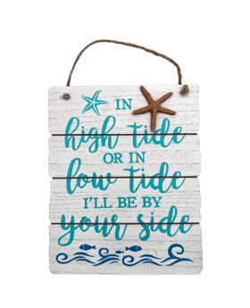 Wood High/Low tide sign