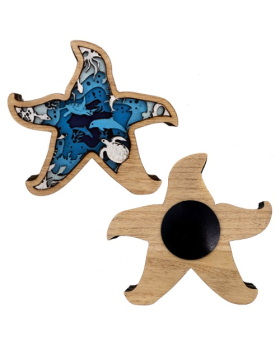Wood Multi Layer Starfish Magnet