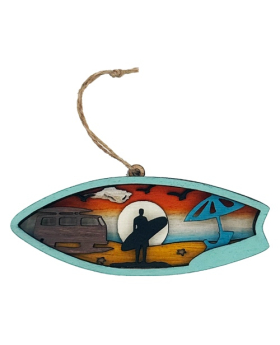 Wood Multi Layer Surfboard/Surfer Ornament