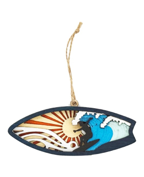 Wood Multi Layer Surfboard/Ripcurl Ornament