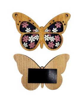 Wood Multi Layer Butterfly Magnet