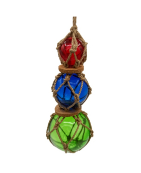 Triple Glass Float Hanging Decoration