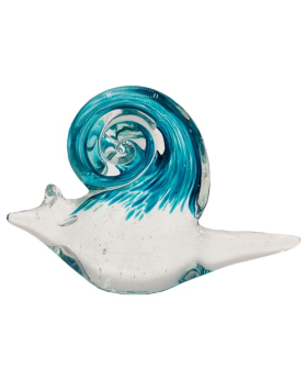 Glass Blue Swirl Snail Figure