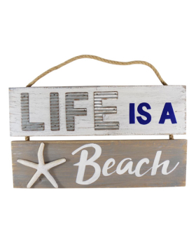 Special Price Wood/Metal Starfish sign - Life is a Beach