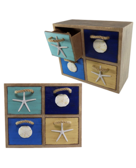 Special Price Wood 4 drawer Chest - Sand Dollar/ Starfish