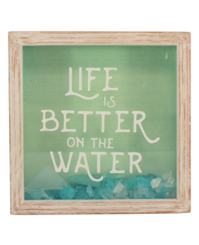 Special Price Life is Better/Sea Glass Shadow Box