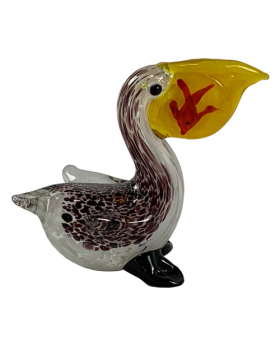 Small Glass Pelican w/Fish in gullet
