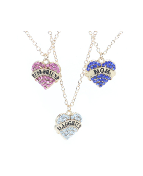 Rhinestone Trio Friendship Necklace Set
