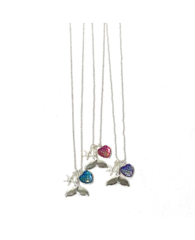 Starfish/Mermaid Tail with Scales Necklace