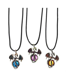 Assorted Silver/Gold/Rose Gold Dragon with Eye necklace