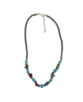 Genuine Stone and Hematite Necklace