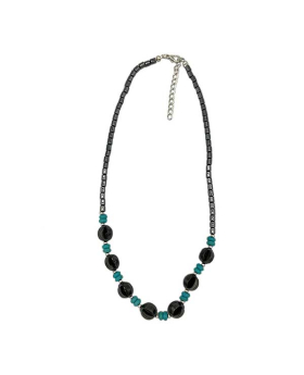 Hematite and Turquoise beaded Necklace