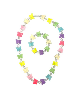 Kiddie Butterfly Necklace and Bracelet Set