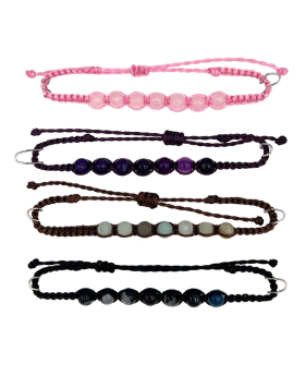 Macrame Bracelet with assorted round Stone beads