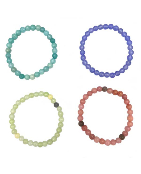 6MM genuine pastel beads on elastic Bracelet