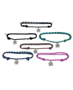 Skull and Cross Bones charm on assorted paracord Bracelet