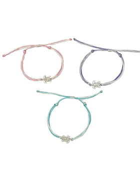 Crystal Turtle on adjustable  string Bracelet