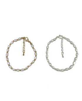 Faux Pearls with assorted gold or silver beads Bracelet