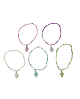 Crystal Penguin on elastic beaded bracelet 