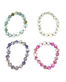 Beaded Heart elastic Bracelet