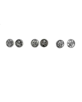 3 Assorted Silver Pirate post Earring