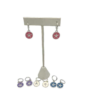 Assorted Silver and Enamel Starfish Earrings