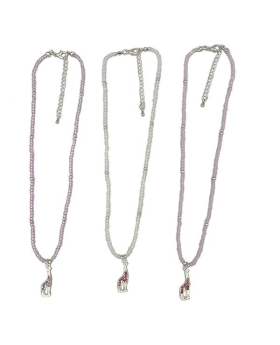 Assorted beaded Necklace with Crystal Giraffe charm