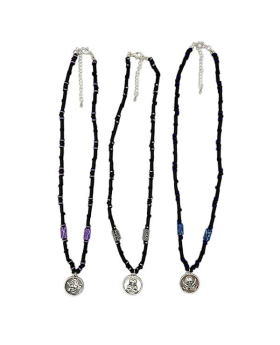 Fimo beads w/ Skull Medallion Necklace assorted