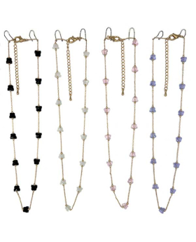 Delicate gold chain Necklace with assorted small Crystal Butterflies 