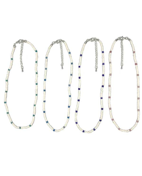 3mm Fimo beads with genuine stone beads Necklace