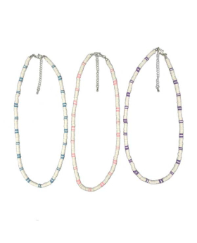 Pastel and White Fimo beaded Necklace