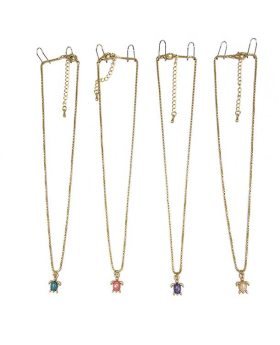 Turtle charm with sparkle resin shell on Gold chain Necklace