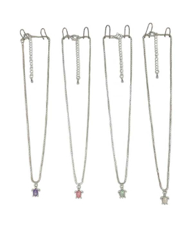 Sparkle resin Turtle on silver chain Necklace assorted
