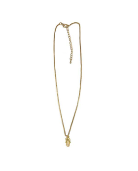 Gold chain with gold and crystal Sandal charm Necklace