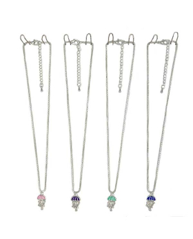 Enamel Jellyfish pendant on silver chain Necklace