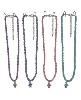 Beaded Stone Necklace with Crystal Penguin charm